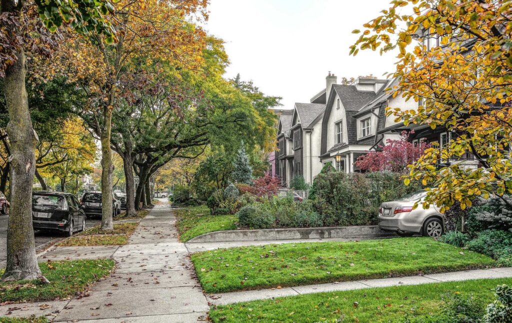 Lush foliage and neighborhood streets of High Park