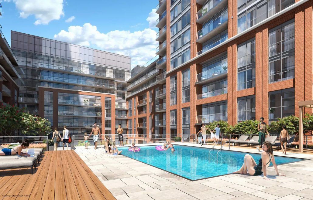 Outdoor swimming pool at Pinnacle Toronto East